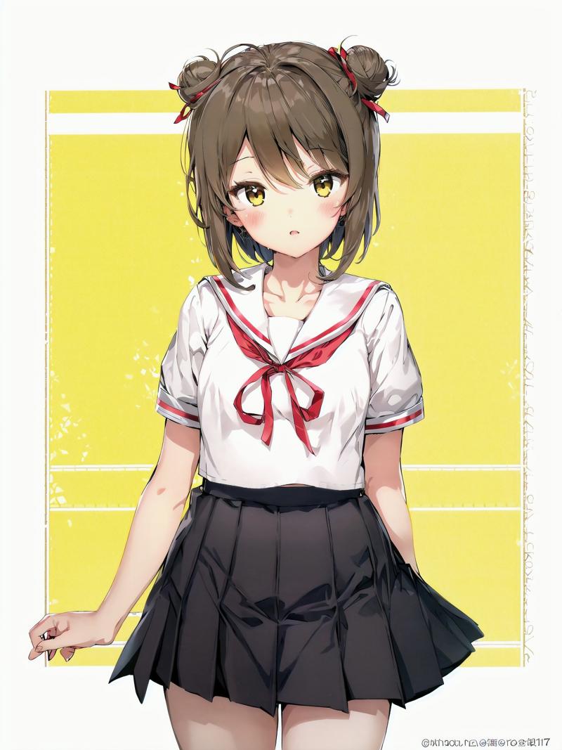 18922-2994855518-best_quality, masterpiece,__1girl, solo, brown_hair, skirt, school_uniform, brown_eyes, red_ribbon, sailor_collar, looking_at_vi.jpg